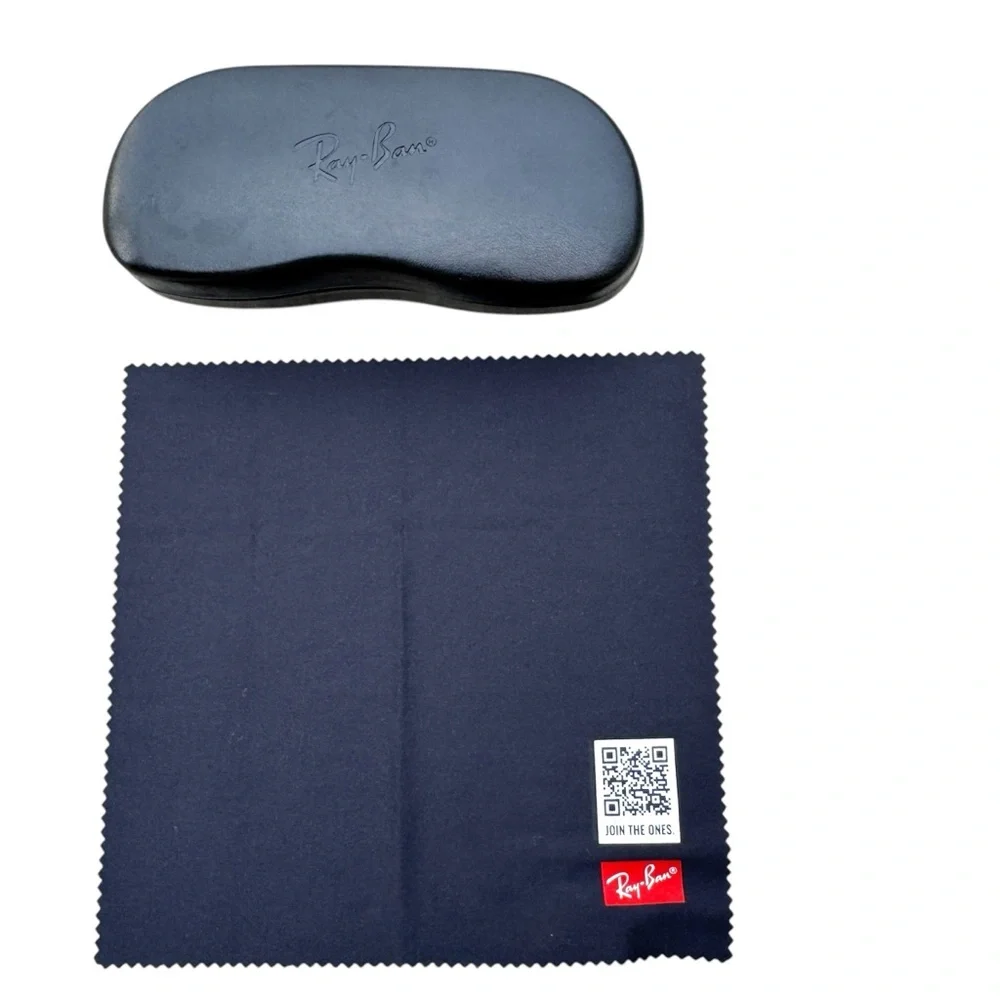 RAY BAN’S black Sunglasses case dust cleaner cloth reading glasses hard case eye